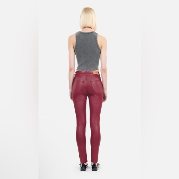 THE KOOPLES RED LEATHER-EFFECT SKINNY JEANS Size 6 & size 2 stretchy NWT - Picture 3 of 16